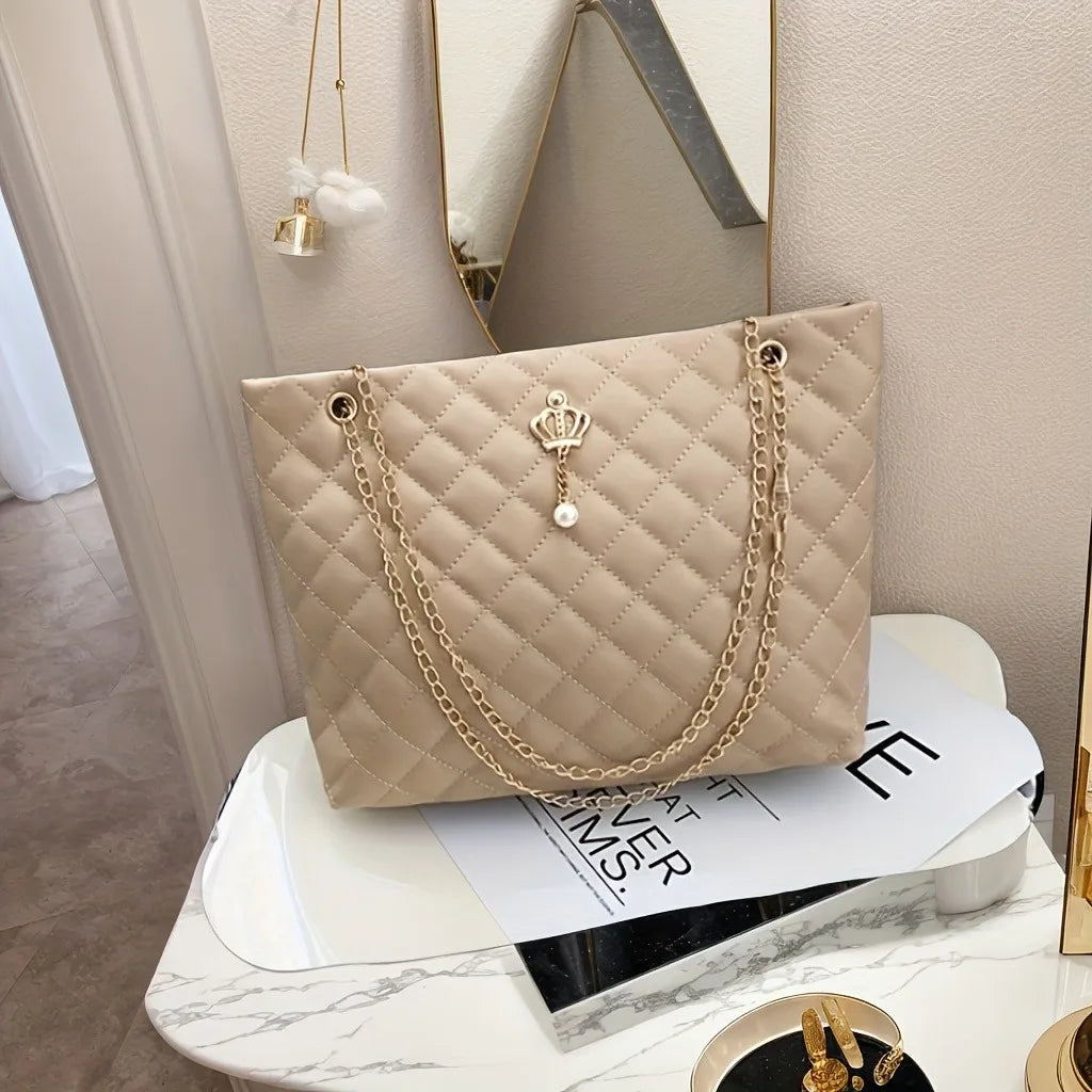 LONDELLE - Midnight Royale Quilted Chain Tote