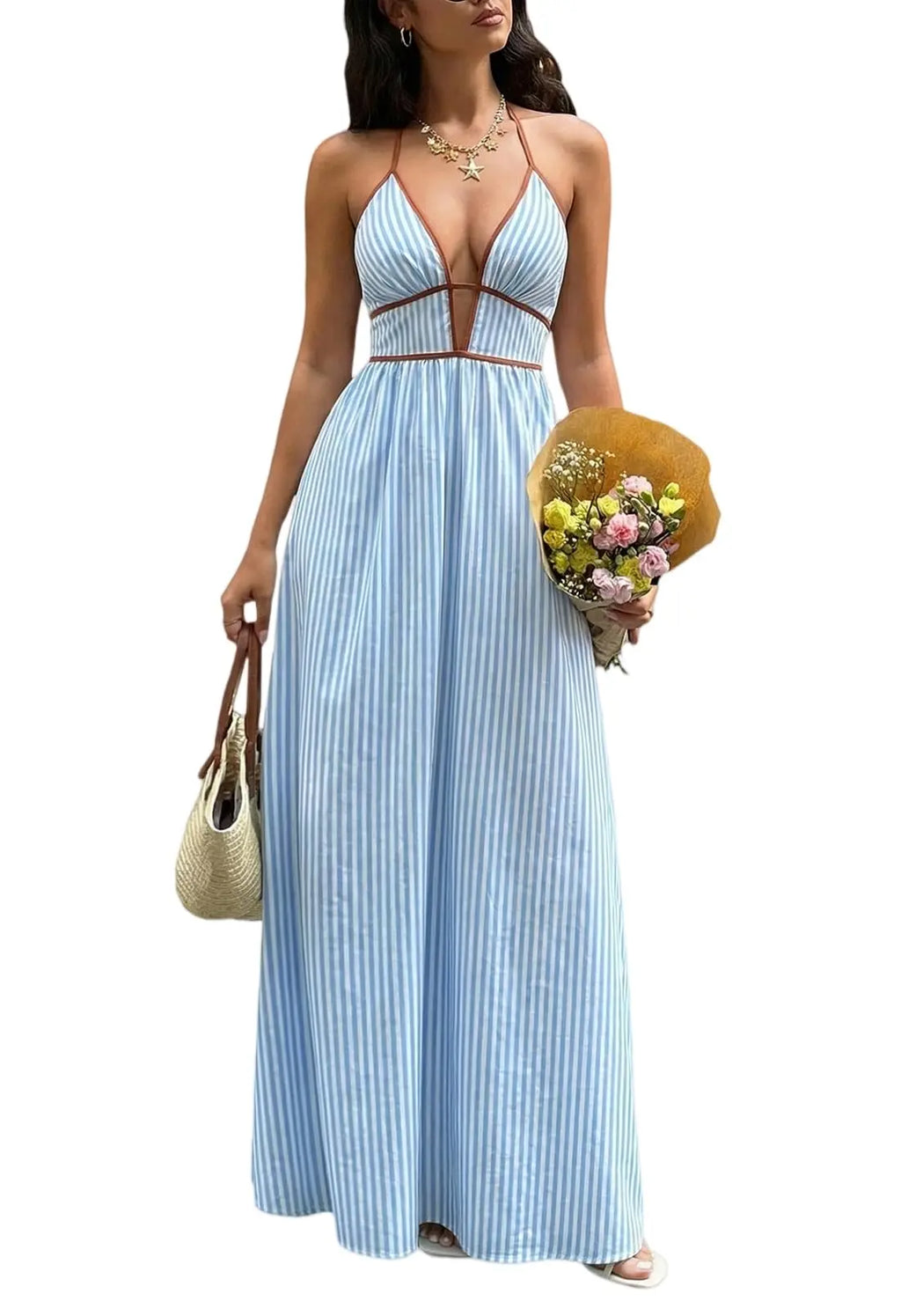 LONDELLE - Scarlet Riviera Striped Maxi Dress