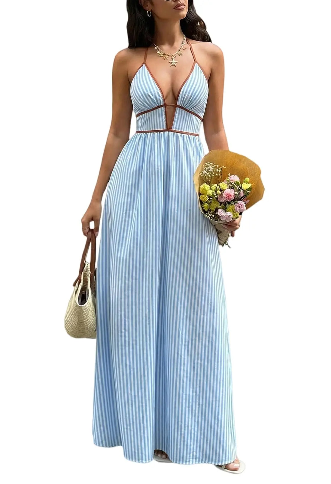 LONDELLE - Scarlet Riviera Striped Maxi Dress