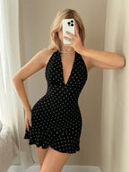 Londelle - Polka Dot Halter Mini Dress