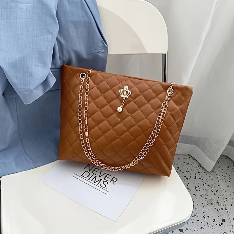 LONDELLE - Midnight Royale Quilted Chain Tote